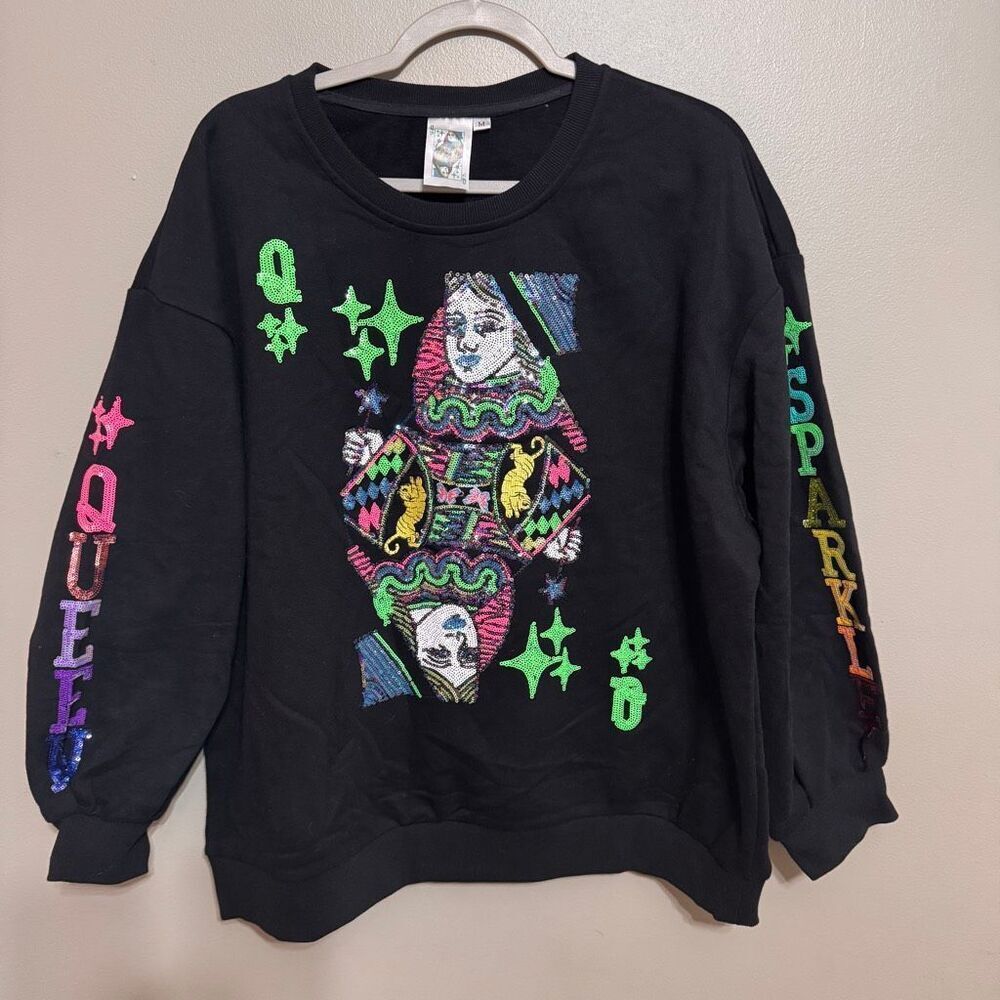 Queen of Sparkles Queen of Diamonds crewneck sweatshirt size medium